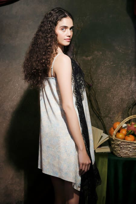 Buy Therealb Multi Color Cotton Lace Asymmetric Floral Dress Online at Aza Fashions Buy_Therealb_Multi Color Cotton Lace Asymmetric Floral Dress _Online_at_Aza_Fashions