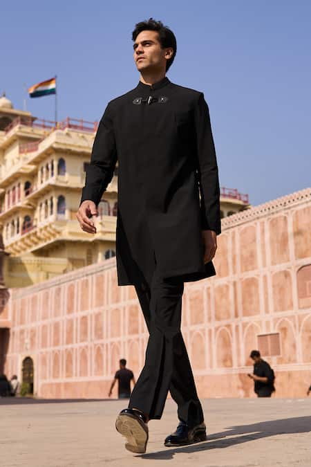 Buy Dash And Dot Black Viscose, Polyester Straight Fit Trouser Online at Aza Fashions Buy_Dash And Dot_Black Viscose, Polyester Straight Fit Trouser _Online_at_Aza_Fashions