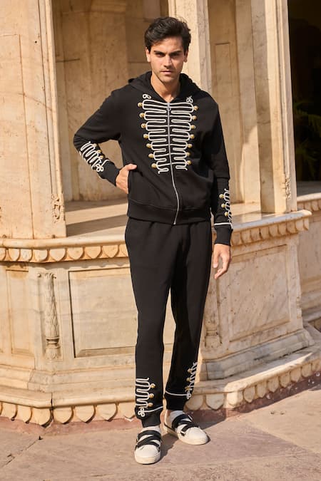 Buy Dash And Dot Black Cotton Embroidery Dori Jogger Online at Aza Fashions Buy_Dash And Dot_Black Cotton Embroidery Dori Jogger _Online_at_Aza_Fashions