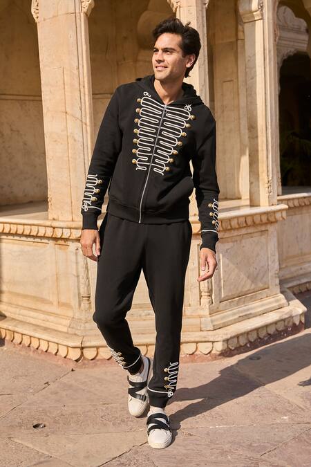 Shop Dash And Dot Black Cotton Embroidery Dori Jogger Online at Aza Fashions Shop_Dash And Dot_Black Cotton Embroidery Dori Jogger _Online_at_Aza_Fashions