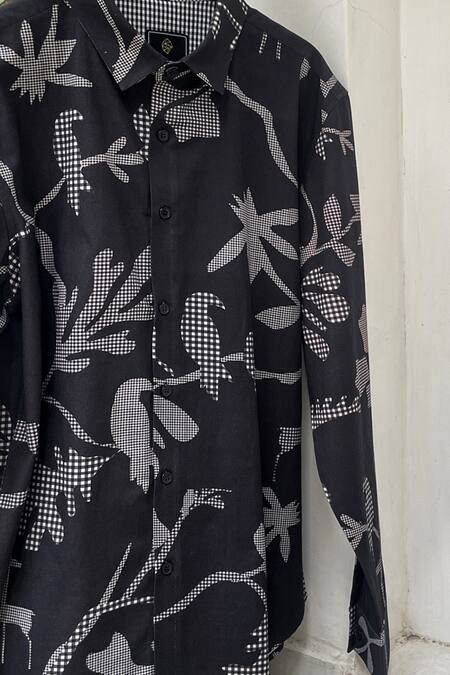 Shop_Lacquer Embassy_Black Cotton Gingham Print Shirt 