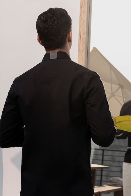 Lacquer Embassy Tape Embellished Collar Shirt 