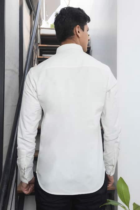 Lacquer Embassy Abstract Thread Embroidered Collar Shirt 