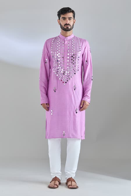Buy Arihant Rai Sinha Purple Silk Mirrors, Embroidery Kurta Online at Aza Fashions Buy_Arihant Rai Sinha_Purple Silk Mirrors, Embroidery Kurta _Online_at_Aza_Fashions
