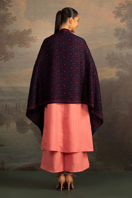 Shop_Modarta_Blue Sozni Floral Embroidered Shawl _at_Aza_Fashions