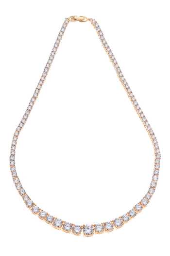 Minaki_Silver Plated Crystals Cubic Zirconia Necklace And Earring Set_Online_at_Aza_Fashions