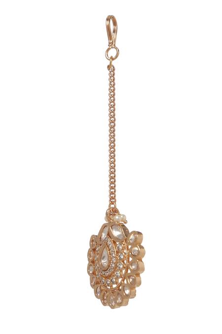 Minaki_Gold Plated Kundan Maangtikka _Online_at_Aza_Fashions