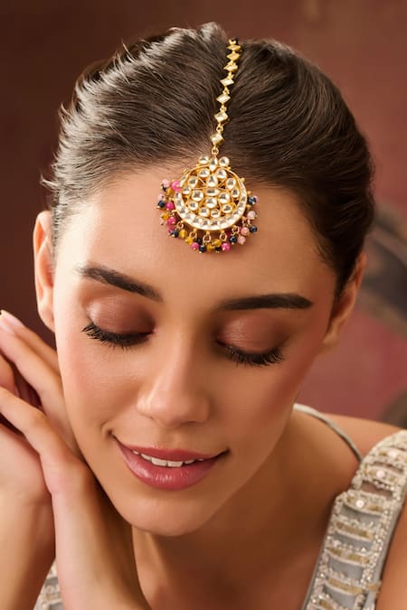 Paisley Pop Kundan Embellished Maangtikka 