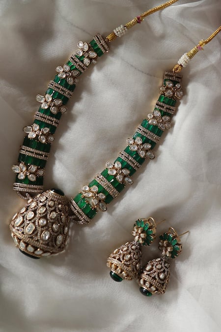 Paisley Pop Polki Studded Necklace Set 