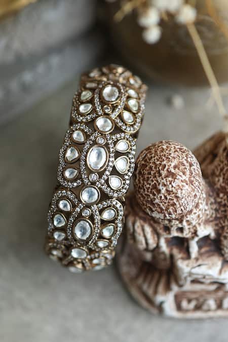 Paisley Pop Victorian Polki Embellished Bangle 