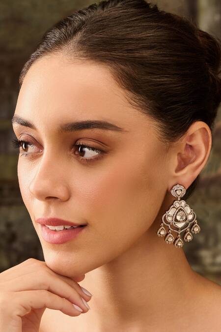 Buy Paisley Pop Gold Plated Pearls, Stones Mother Of Danglers Online at Aza Fashions Buy_Paisley Pop_Gold Plated Pearls, Stones Mother Of Danglers _Online_at_Aza_Fashions