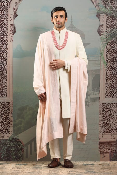 Buy_Asuka_Pink Thread Embroidered Silk Stole _Online_at_Aza_Fashions