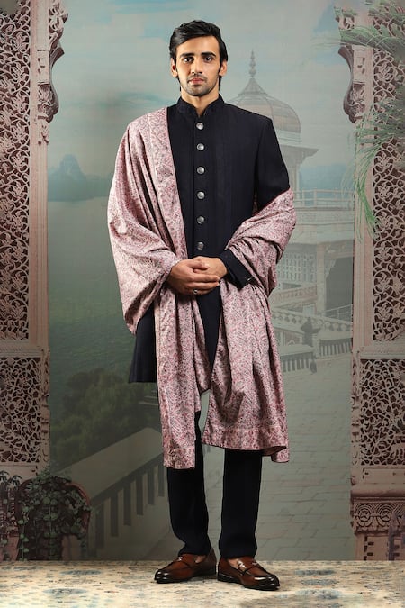 Buy_Asuka_Pink Floral Embroidered Silk Stole _Online_at_Aza_Fashions