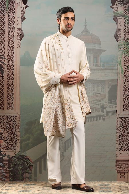 Asuka Zardozi Bloom Vine Embroidered Stole 