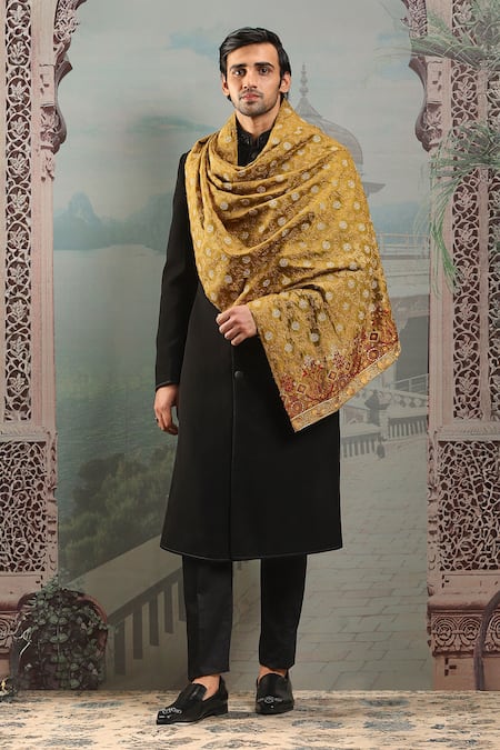 Asuka Paisley Embroidered Silk Stole 