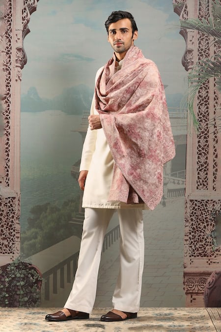 Asuka Damask Embroidered Silk Stole 