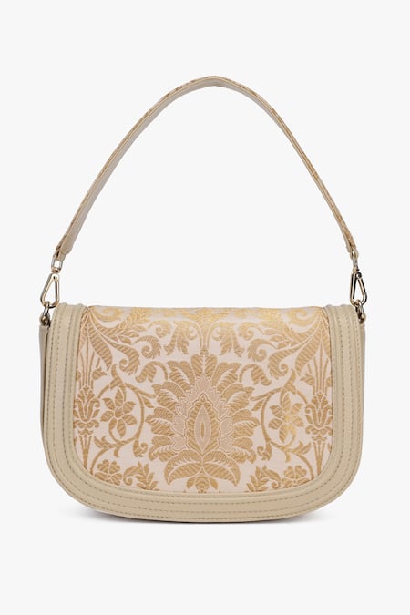 Tan & Loom_Pink Embroidery Pastel Bloom Woven Clutch Bag _at_Aza_Fashions