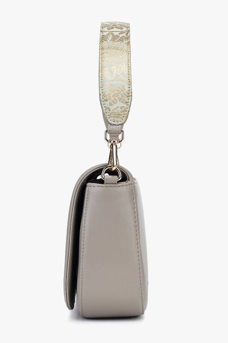 Tan & Loom_Blue Embroidery Floral Bloom Woven Clutch Bag _Online_at_Aza_Fashions