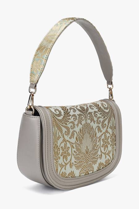 Shop_Tan & Loom_Blue Embroidery Floral Bloom Woven Clutch Bag _Online_at_Aza_Fashions