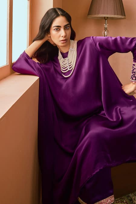 Punit Balana Asymmetric Sequin Embroidered Tunic & Pant Set 