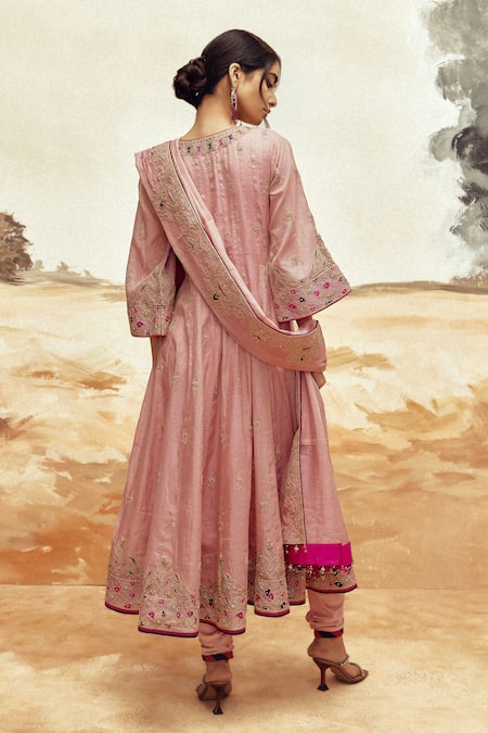 Punit Balana Dusky Pink Marodi Anarkali Set 