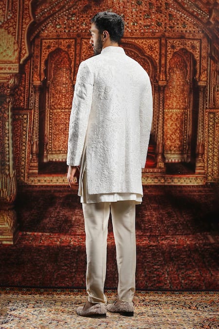 Asuka Embroidered Floral Sherwani & Pyjama Set 