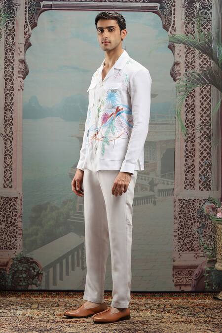 Buy Asuka White Cotton Floral Handpainted Shacket Online at Aza Fashions Buy_Asuka_White Cotton Floral Handpainted Shacket _Online_at_Aza_Fashions