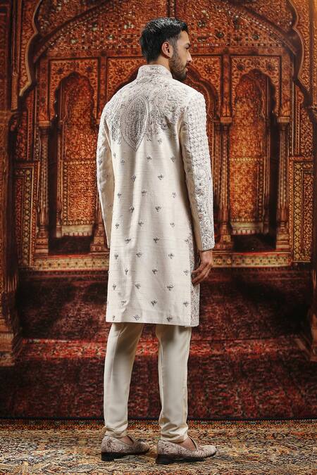 Asuka Embroidered Raw Silk Sherwani Set 
