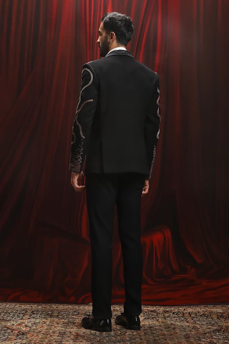 Asuka Embroidered Velvet Tuxedo & Trouser Set 