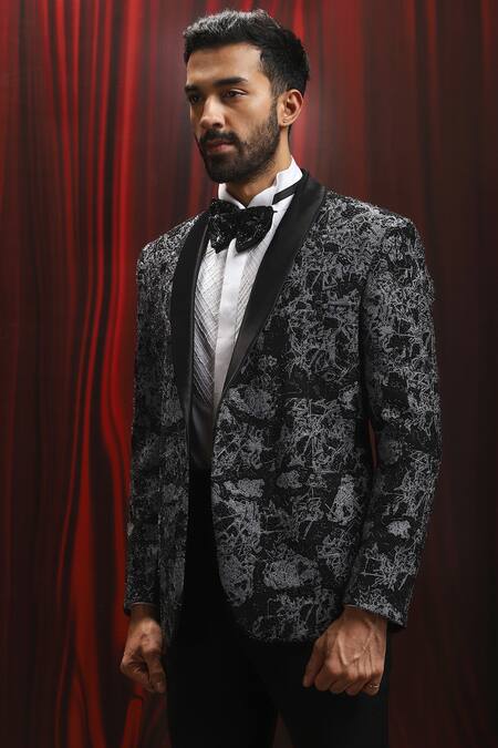 Buy Asuka Black Velvet Embroidery Tuxedo And Trouser Set Online at Aza Fashions Buy_Asuka_Black Velvet Embroidery Tuxedo And Trouser Set _Online_at_Aza_Fashions