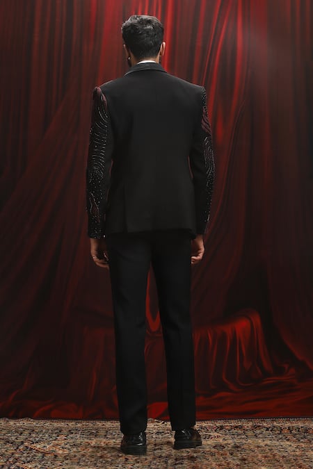 Asuka Embroidered Velvet Tuxedo & Trouser Set 