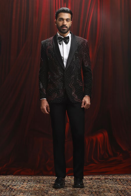 Asuka Embroidered Velvet Tuxedo & Trouser Set 