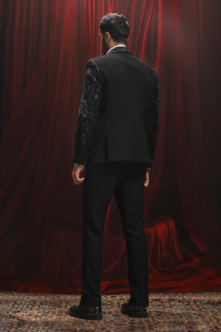Asuka Embroidered Velvet Tuxedo & Trouser Set 