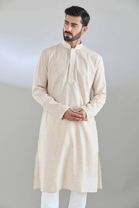 Arihant Rai Sinha Beige Polyester, Cotton Textured Kurta With Churidar at Aza Fashions Arihant Rai Sinha_Beige Polyester, Cotton Textured Kurta With Churidar _at_Aza_Fashions