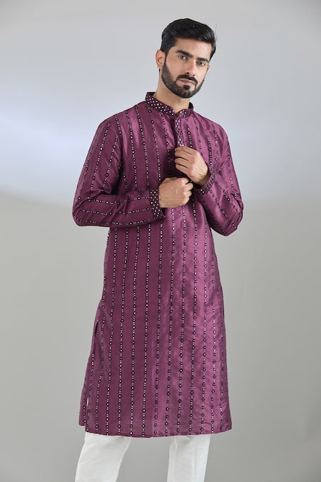 Buy Arihant Rai Sinha Purple Polyester, Cotton Mirrors, Sequins Embroidered Kurta Set Online at Aza Fashions Buy_Arihant Rai Sinha_Purple Polyester, Cotton Mirrors, Sequins Embroidered Kurta Set _Online_at_Aza_Fashions
