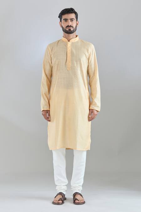 Buy Arihant Rai Sinha Beige Polyester Embroidery Pintucked Kurta Set Online at Aza Fashions Buy_Arihant Rai Sinha_Beige Polyester Embroidery Pintucked Kurta Set _Online_at_Aza_Fashions
