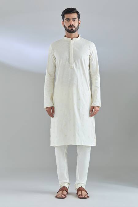Buy Arihant Rai Sinha Cream Polyester, Cotton Embroidery Floral Kurta Set Online at Aza Fashions Buy_Arihant Rai Sinha_Cream Polyester, Cotton Embroidery Floral Kurta Set _Online_at_Aza_Fashions