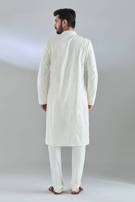 Shop Arihant Rai Sinha Cream Polyester, Cotton Embroidery Floral Kurta Set at Aza Fashions Shop_Arihant Rai Sinha_Cream Polyester, Cotton Embroidery Floral Kurta Set _at_Aza_Fashions