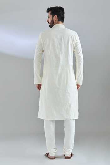 Shop Arihant Rai Sinha Cream Polyester, Cotton Sequins, Embroidery Kurta Set at Aza Fashions Shop_Arihant Rai Sinha_Cream Polyester, Cotton Sequins, Embroidery Kurta Set _at_Aza_Fashions