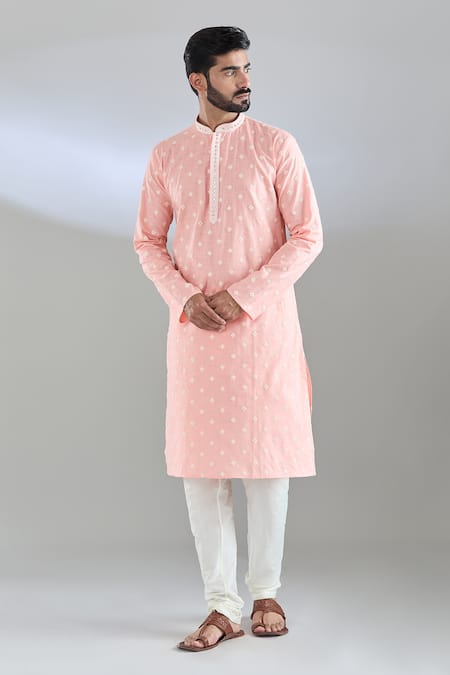 Arihant Rai Sinha Peach Dori & Sequin Embroidered Kurta Set 