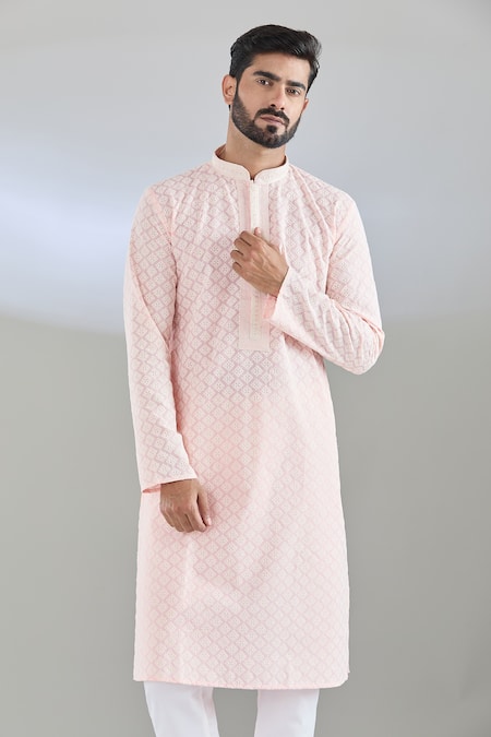 Buy Arihant Rai Sinha Pink Cotton, Polyester Embroidery Thread Kurta Set Online at Aza Fashions Buy_Arihant Rai Sinha_Pink Cotton, Polyester Embroidery Thread Kurta Set _Online_at_Aza_Fashions