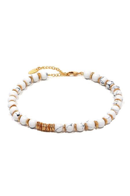 Buy_Mnsh_Gold Plated Howlite Bead Toned Necklace _Online_at_Aza_Fashions