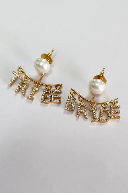 Buy Mnsh Gold Plated Rhinestones Bride Tribe Earrings Online at Aza Fashions Buy_Mnsh_Gold Plated Rhinestones Bride Tribe Earrings _Online_at_Aza_Fashions