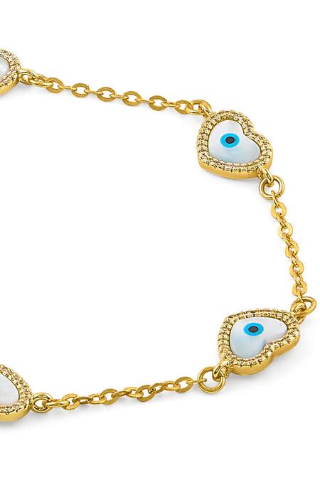 Mnsh_Gold Plated Pearls Evil Eye Heart Necklace_Online_at_Aza_Fashions