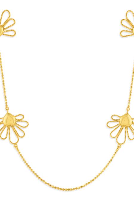 Buy_Mnsh_Gold Plated Gulabo Petal Long Chain Necklace _Online_at_Aza_Fashions
