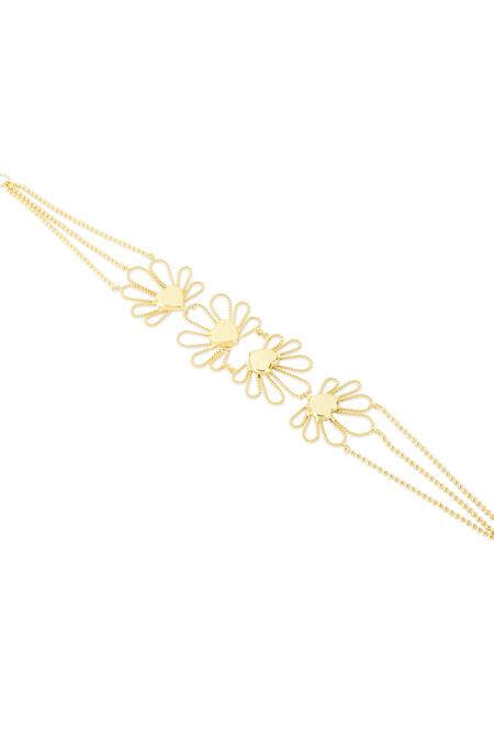 Mnsh_Gold Plated Petal Heart Choker _Online_at_Aza_Fashions