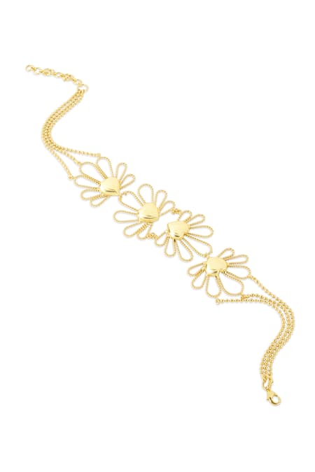Shop_Mnsh_Gold Plated Petal Heart Choker _at_Aza_Fashions
