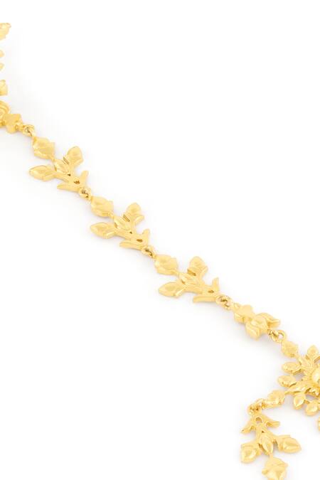 Mnsh Gold Plated Tulip Vine Hand Harness Bracelet Online at Aza Fashions Mnsh_Gold Plated Tulip Vine Hand Harness Bracelet _Online_at_Aza_Fashions