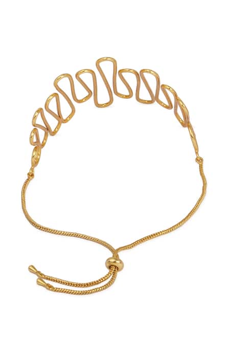 Mnsh Gold Wavy Curved Armband 