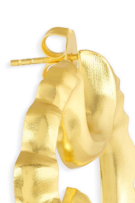 Buy Mnsh Gold Plated Wave Textured Mini Earrings Online at Aza Fashions Buy_Mnsh_Gold Plated Wave Textured Mini Earrings _Online_at_Aza_Fashions